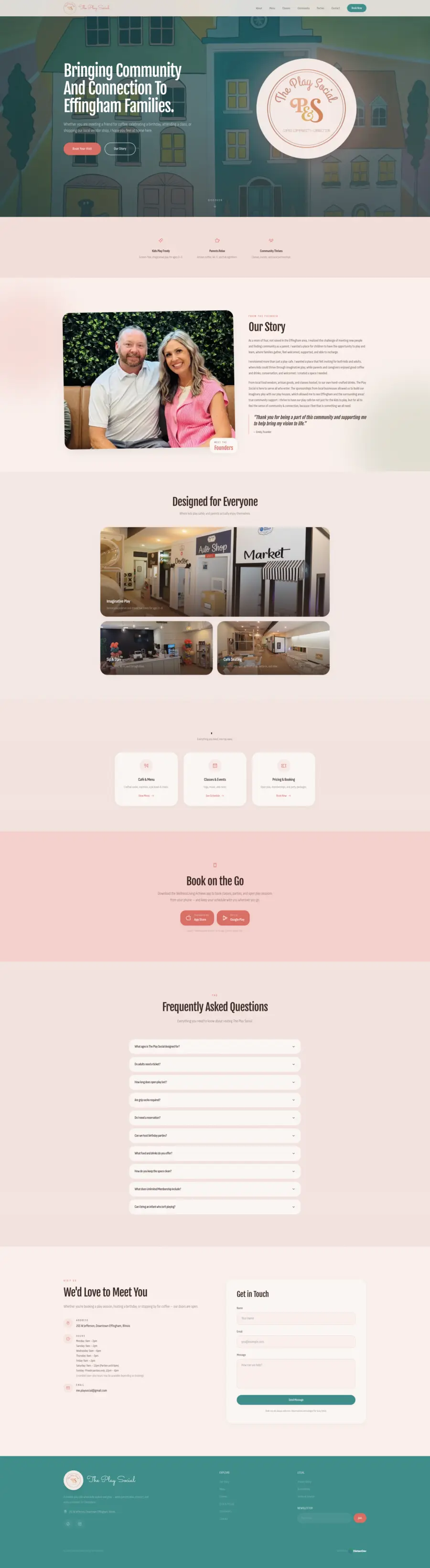 Screenshot of the The Play Social website