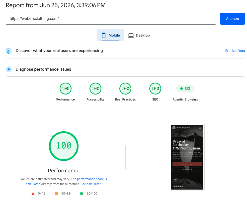 Perfect Mobile Page Speed Scores