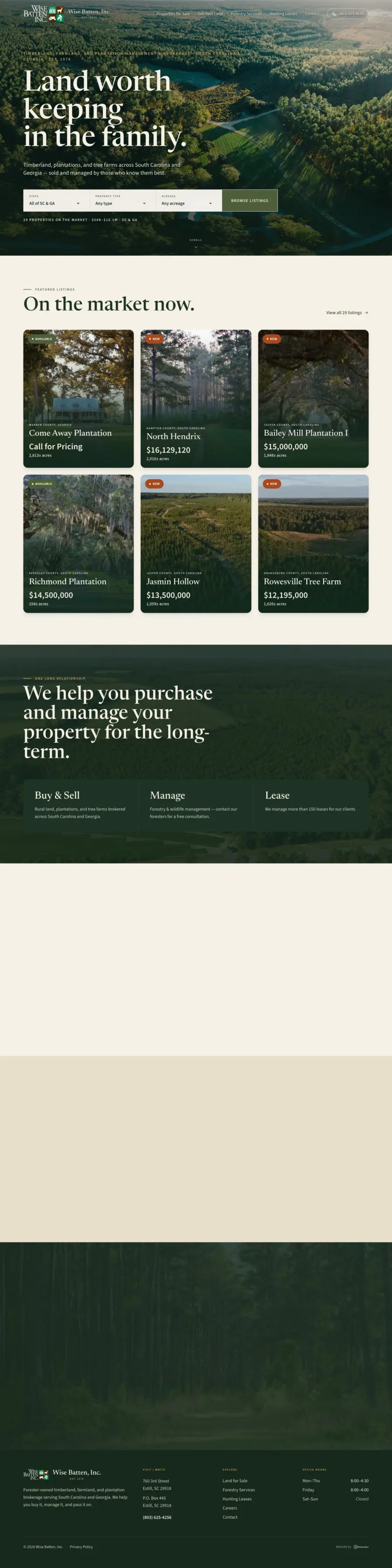 Screenshot of the Wise Batten, Inc. website